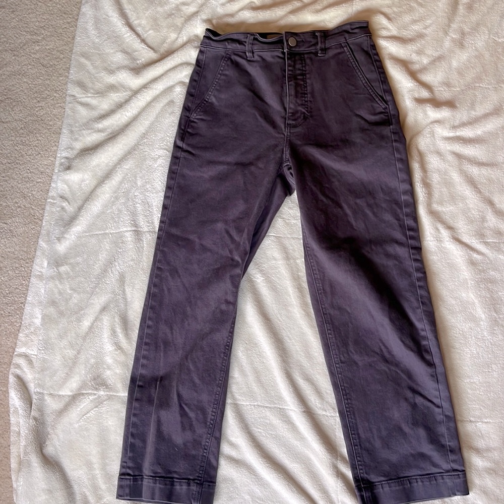 Everlane cropped straight pants. Regular size 2. Purple smoke color.